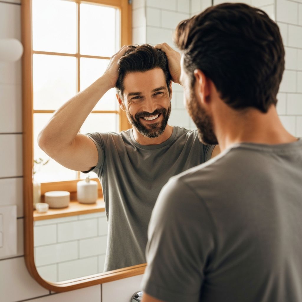 Confident man with healthy hair